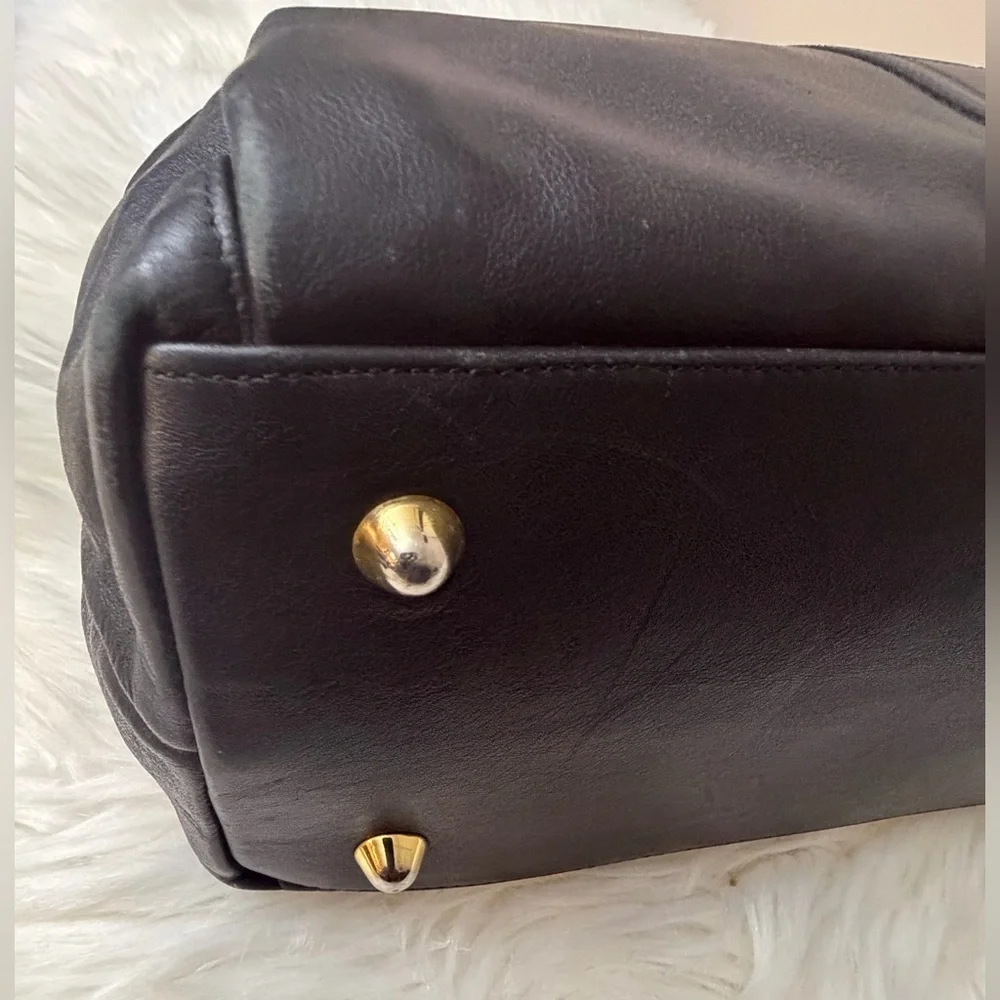 Vintage Elegant Black Leather Shoulder Bag